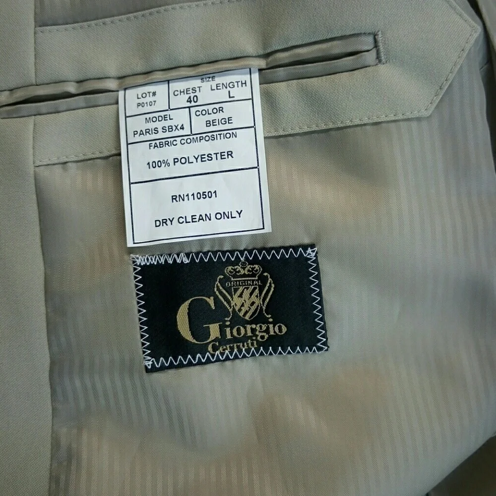 Giorgio Cerruti 40L Beige Suit blazer Sports Coat